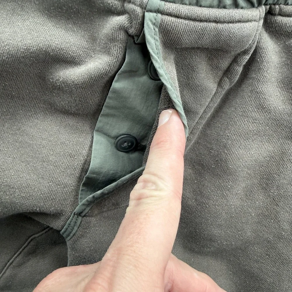 Kith Sweatpants Mens Medium Brown Fleece Joggers Zip Pockets Elastic Logo Cuffed
